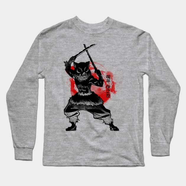 Crimson Boar Long Sleeve T-Shirt by FanFreak